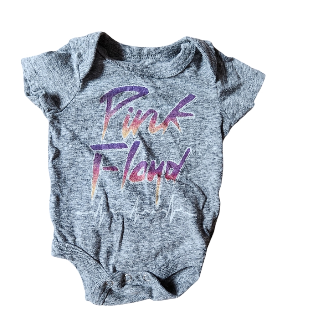 Pink Floyd Newborn Short Sleeve Bodysuit Gray